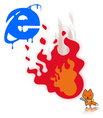 Illustration sympa de Firefox contre Internet Explorer